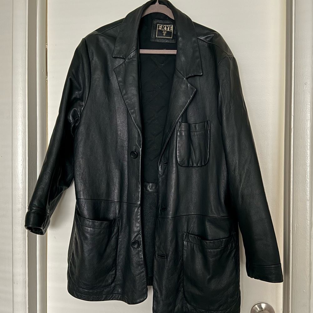 Frye Black Leather Outerwear